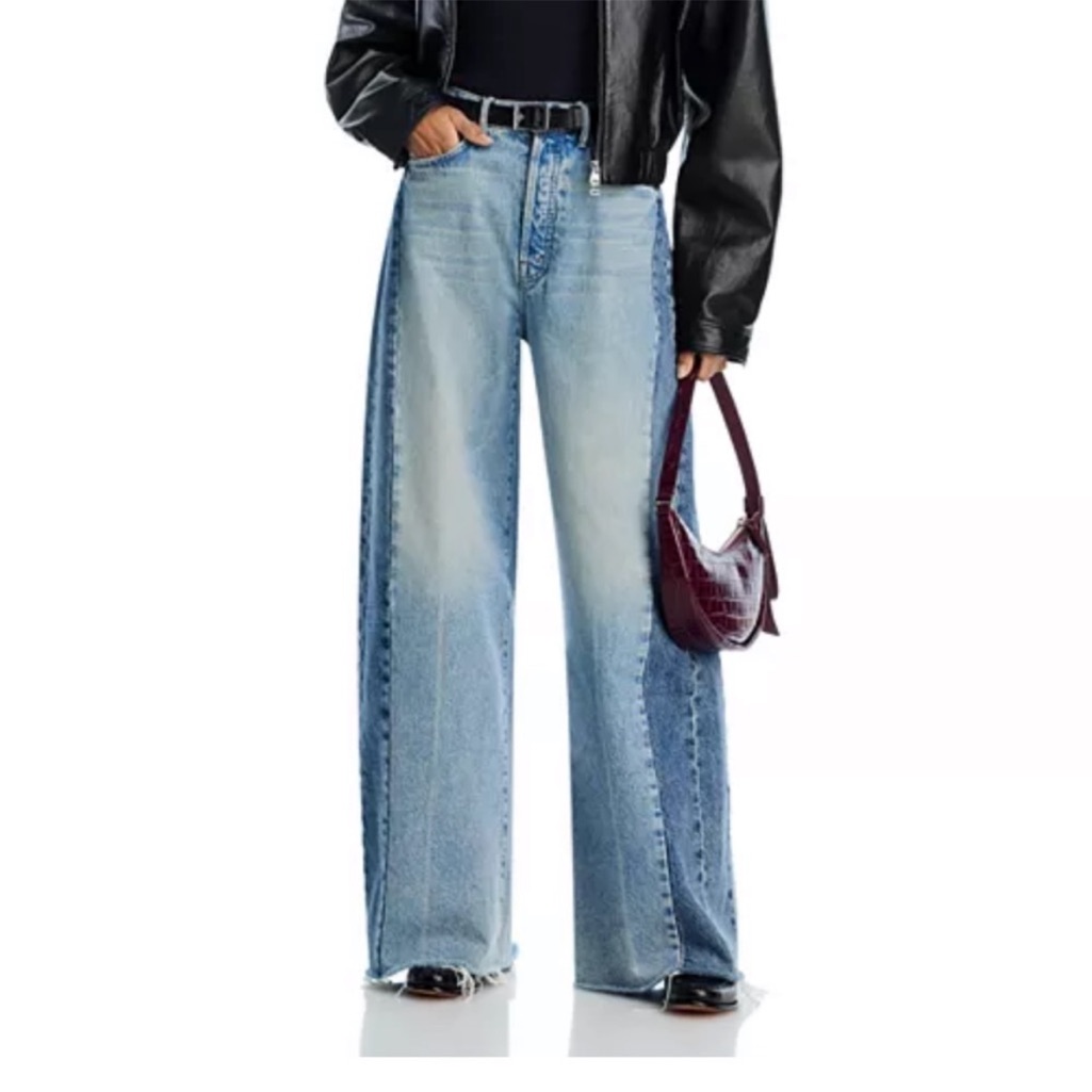 Mother Light Blue Wide Leg Flared Jeans